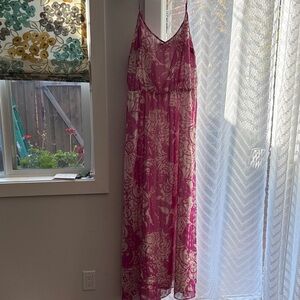 Lilly Pulitzer Pink and Cream Floral Maxi Dress